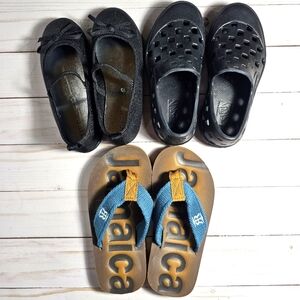 X3 pairs Girls Kids Shoes Sandals Watershoes Vans & more... size 10
